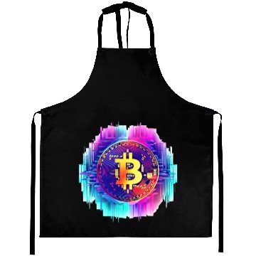Discover Vaporwave Bitcoin Digital Currency Coin Crypto Tra Aprons
