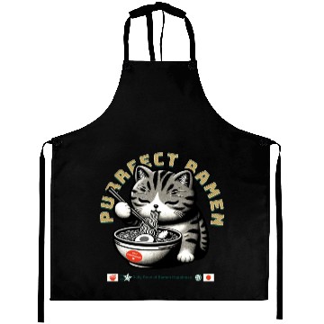 Discover Purrfect Ramen Bliss Aprons