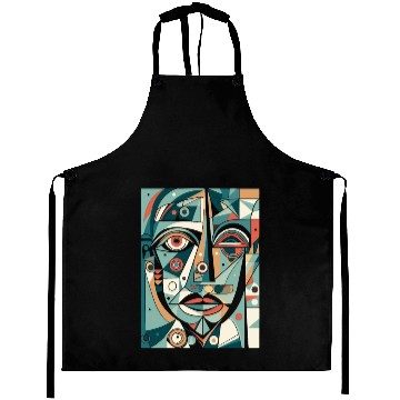 Discover Modern Art Face Design Aprons