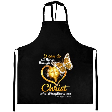 Discover I Can Do All Things Through Christ Butterfly Aprons