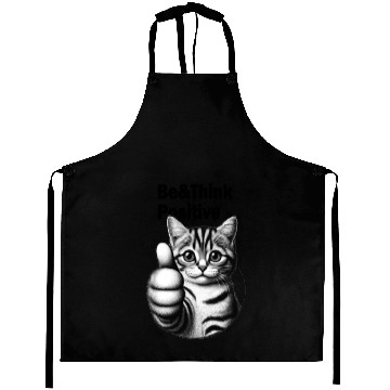 Discover Be&Think Positive Tabby Cat Aprons