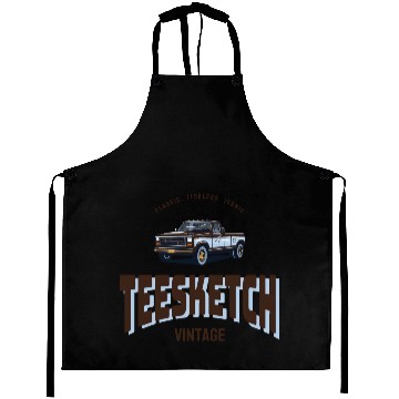 Discover retro car with teesketch logo | old school Aprons