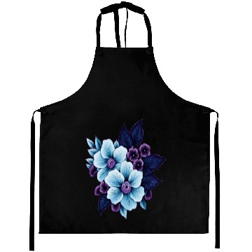 Discover Boho Vintage Blue and Purple Florals Aprons