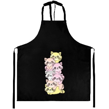 Discover Pangender Flag Pride Lgbtq Cute Raccoon Stack Aprons