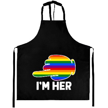Discover I'm Hers Rainbow Lesbian Couple Funny LGBT Pride Aprons