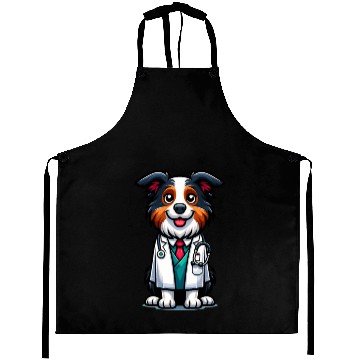 Discover Border Collie as a Doctor, funny dog Aprons