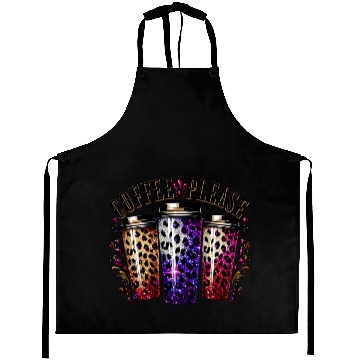 Discover Coffee Please Leopard Cups by TrendLaunch Aprons