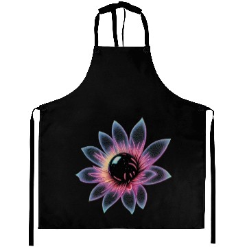 Discover Galactic Lotus Neon Design Aprons