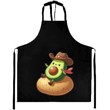 Discover Avocado Cowboy Potato Rider Aprons