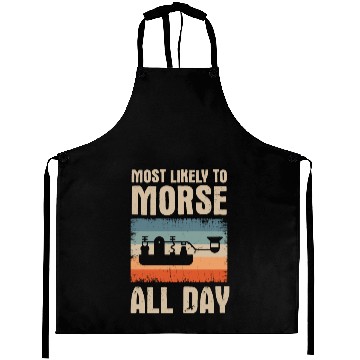 Discover Morse Code ham radio operator Aprons