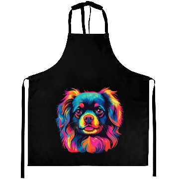 Discover Watercolor Colorful Tibetan Spaniel Aprons