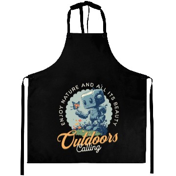 Discover Robotic Nature Lover - Outdoor Adventure Graphic Aprons