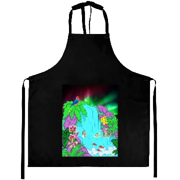 Discover Northern Lights Waterfall Serenity with Swimmers Aprons