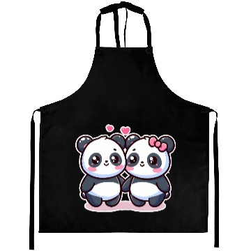 Discover Cute Bubu Dudu Panda Bear couple Aprons