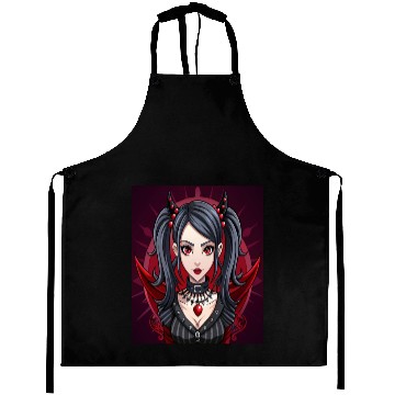 Discover Crimson Shadows,Gothic Anime Girl Aprons