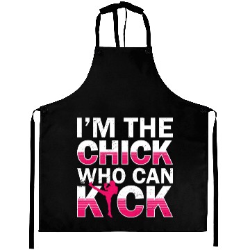 Discover Kickboxing Funny Kickboxer Girl Aprons