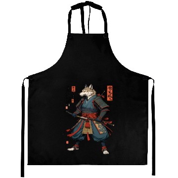 Discover Samurai wolf Aprons