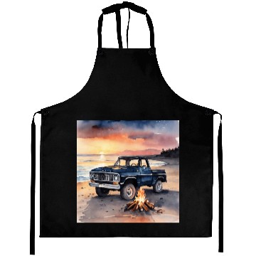 Discover light watercolor illustration car Aprons