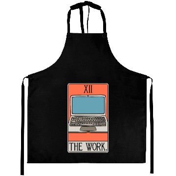Discover The Work - Tarot Card - Workaholic Entrepreneur Aprons