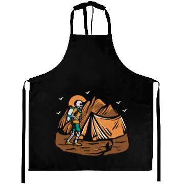 Discover Hiking Hike Skeleton Skull Nature Aprons