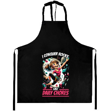 Discover Bouldering Girl Boulderer Rock Climbing Wall Aprons