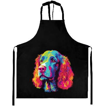 Discover Watercolor Colorful Irish Water Water Spaniel Aprons