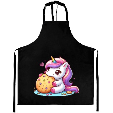 Discover Unicorn Enjoying a Cookie Aprons