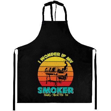 Discover BBQ Party I WONDER IF MY SMOKER THINKS ABOUT ME Aprons