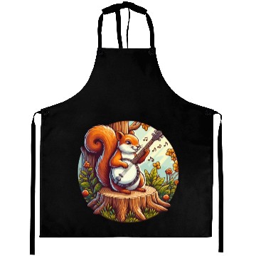 Discover Squirrel Playing Banjo Aprons
