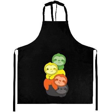 Discover Aromantic Flag Pride Lgbtq Cute Sloth Pile Aprons