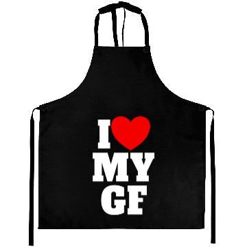 Discover I Love My GF Red Heart Matching Couple Girlfriend Aprons