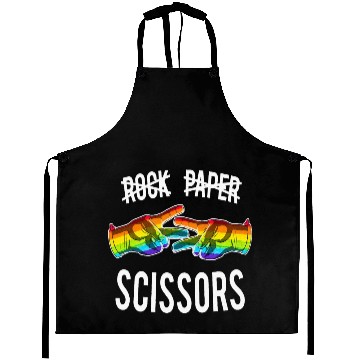 Discover Paper Scissors Lesbian Pride Rainbow LGBT Aprons