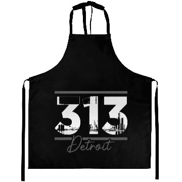 Discover Detroit 313 Area Code Skyline Michigan Aprons