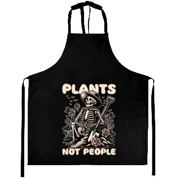 Discover Plant Lover Skeleton Design - Plants Not People Aprons