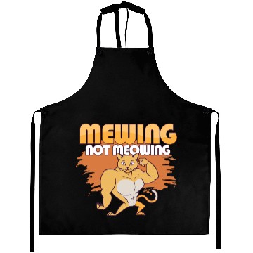 Discover Mewing Not Meowing Funny Cat Meme Jawline Aprons