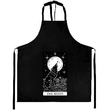 Discover Tarot Card The Moon Wolf Howling Aprons