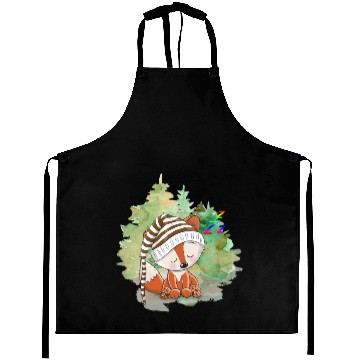 Discover Pilot Fox Sitting On Grass With Tree Forest Aprons