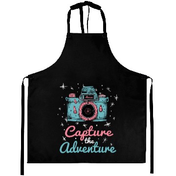 Discover Capture The Adventure Retro Camera Photographer Aprons