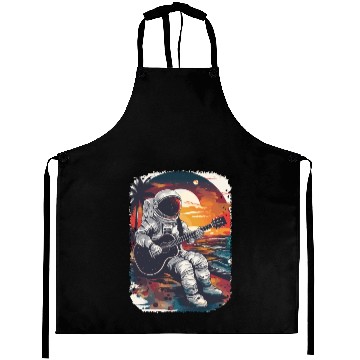Discover Astronaut Guitar Player Space Music Lover Aprons
