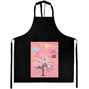 Discover Cherry Blossom Tree, Nature,Green Earth Series Aprons