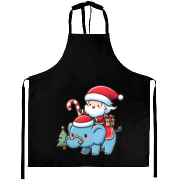 Discover Cute Santa Claus on elephant Aprons