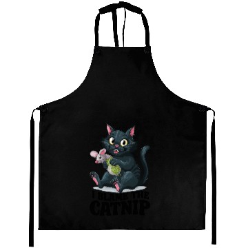 Discover I Blame The Catnip - Cute Mischievous Cat Aprons