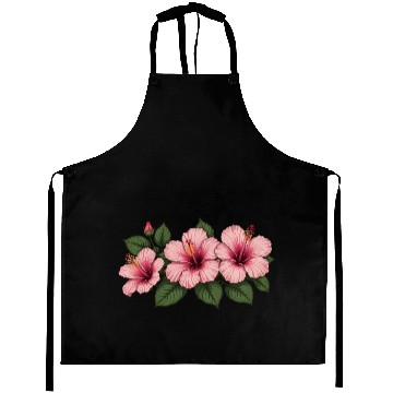 Discover Tropical pink hibiscus flowers Aprons