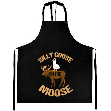 Discover Silly Goose On The Moose Pun Geese Lover Aprons