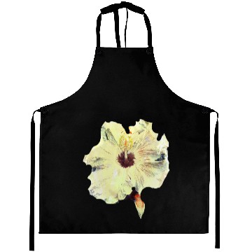 Discover Yellow Flower, Primitive, Folk, Minimalist Art Aprons