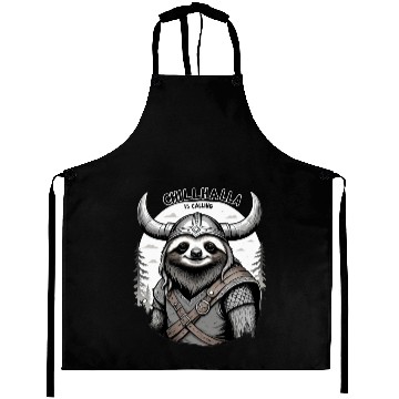 Discover Chillhalla is Calling, Sloth design Aprons