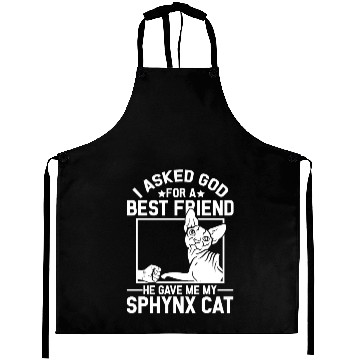 Discover Best Friend Funny Sphynx Cat Mom Aprons