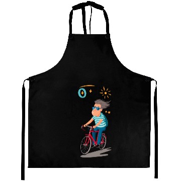 Discover Cool Dad riding red bicycle - Father's Day Aprons
