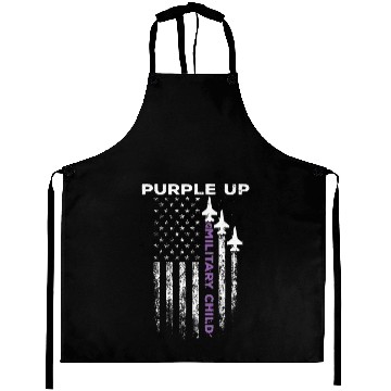 Discover Purple Up For Military Kids Force US Flag Aprons