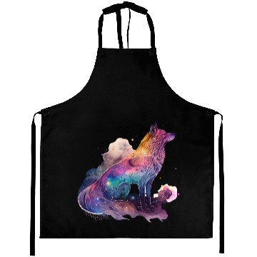 Discover Wolf Print, Cosmic Wolves, Animal Print, Cosmos Aprons